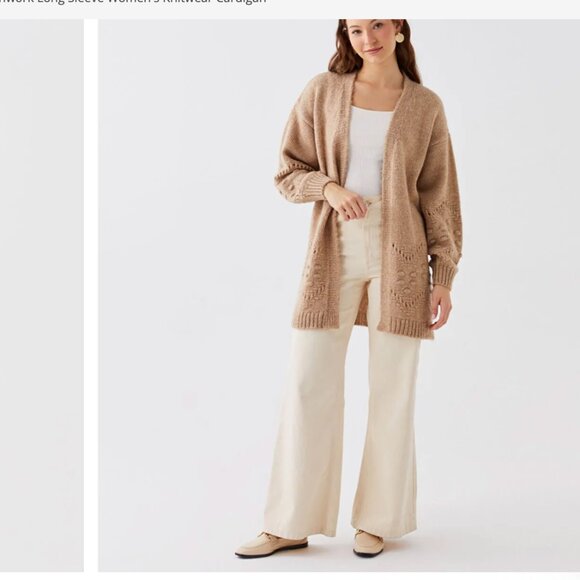 Oversized Chunky Camel Cardigan - Picture 2 of 12